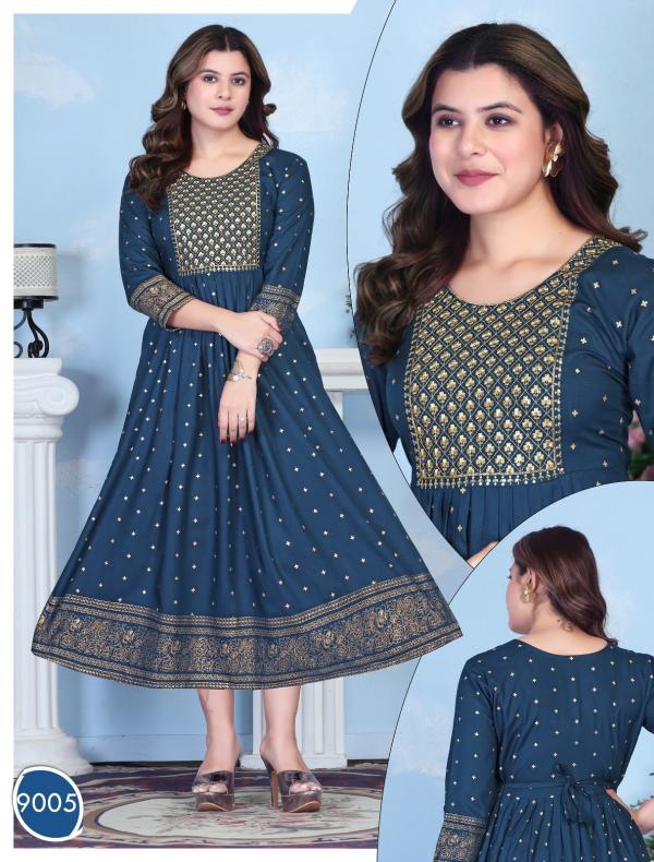 Beauty Queen Always Bindaas Rayon Printed Anarkali Kurtis Collection